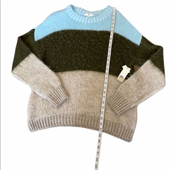 NWT BP Oversized Colour Blocked Warm Soft Fuzzy Scoop Neck Loose Fit Sweater XXS - Picture 10 of 11